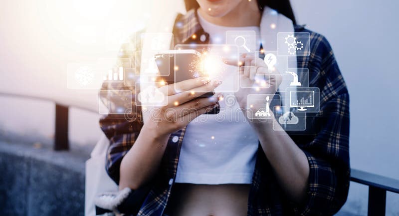 Digital transformation technology strategy, digitization and digitalization of business processes and data, optimize and automate stock photos
