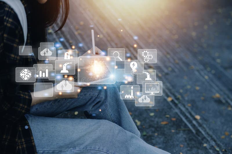 Digital transformation technology strategy, digitization and digitalization of business processes and data, optimize and automate royalty free stock image