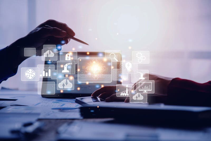 Digital transformation technology strategy, digitization and digitalization of business processes and data, optimize and automate royalty free stock photography