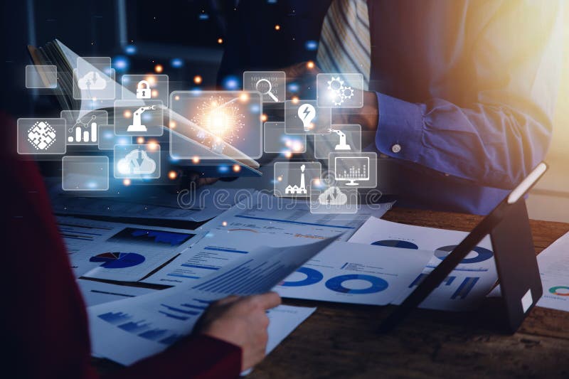 Digital transformation technology strategy, digitization and digitalization of business processes and data, optimize and automate royalty free stock image