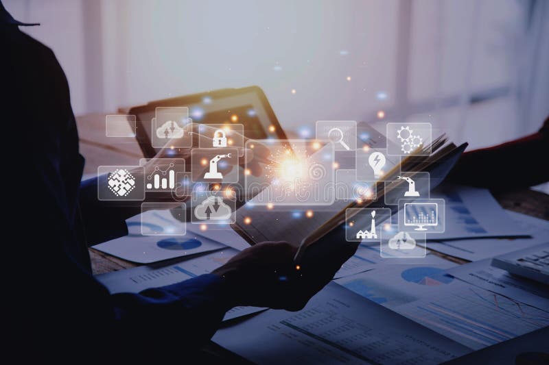 Digital transformation technology strategy, digitization and digitalization of business processes and data, optimize and automate royalty free stock photography