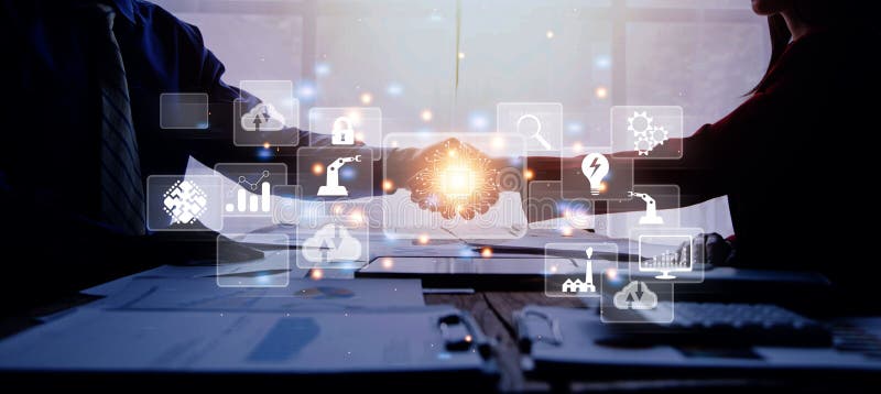 Digital transformation technology strategy, digitization and digitalization of business processes and data, optimize and automate royalty free stock images