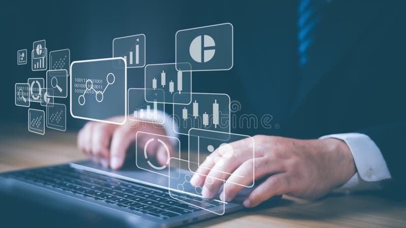 Digital transformation technology strategy, digitization and digitalization of business processes and data stock photo