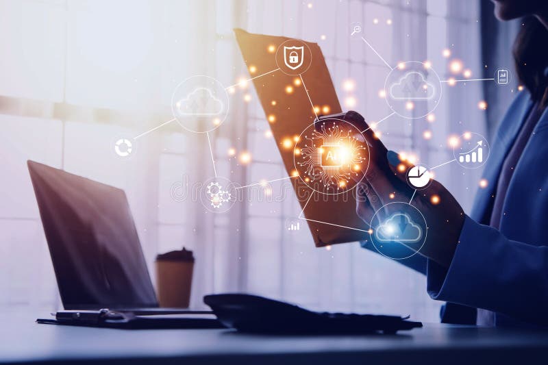 Digital transformation technology strategy, internet of things. the transformation of ideas and the adoption of technology in royalty free stock photography