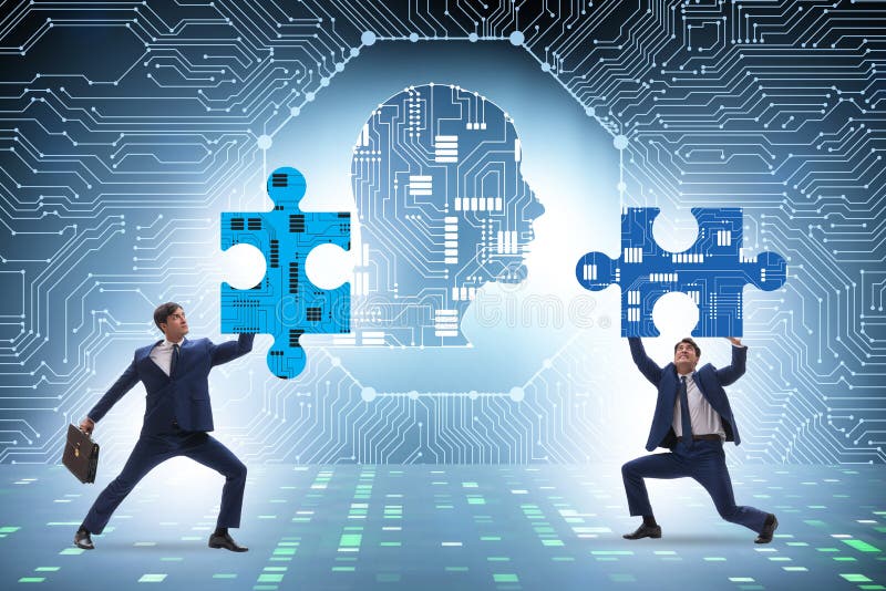 Digital transformationskoncept med pussel från pussel arkivfoto