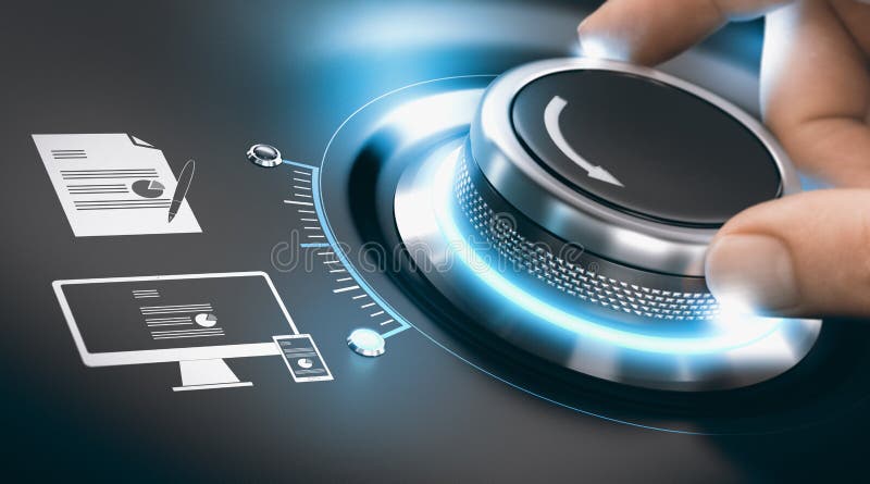 Digital-Transformationsprozess, Digital-Analog-Wandlung von analogem Informati vektor abbildung