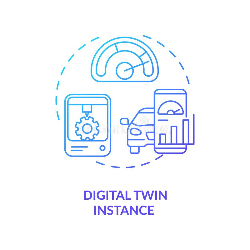 Digital twin instance concept icon vector illustration