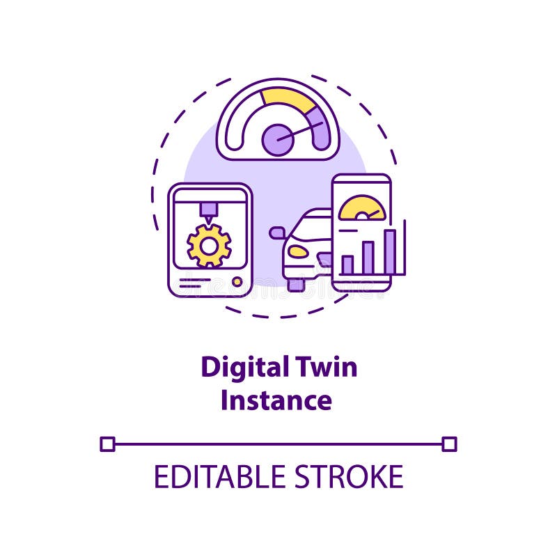 Digital twin instance concept icon royalty free illustration