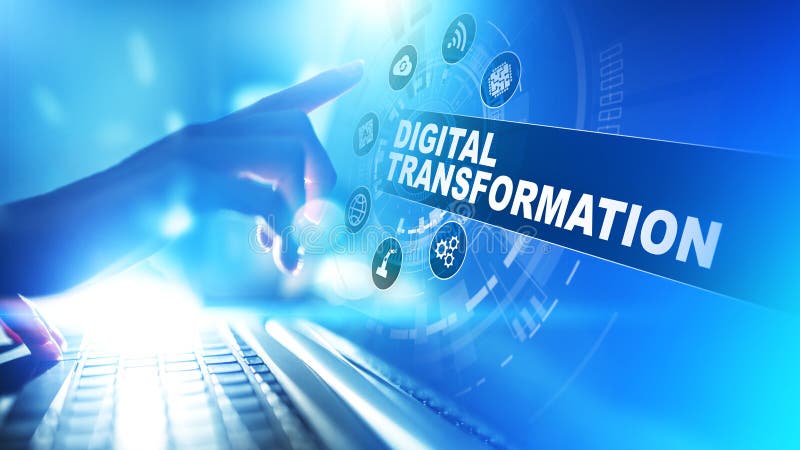 Digital-Umwandlung, Unterbrechung, Innovation Geschäft und modernes Technologiekonzept stockfoto