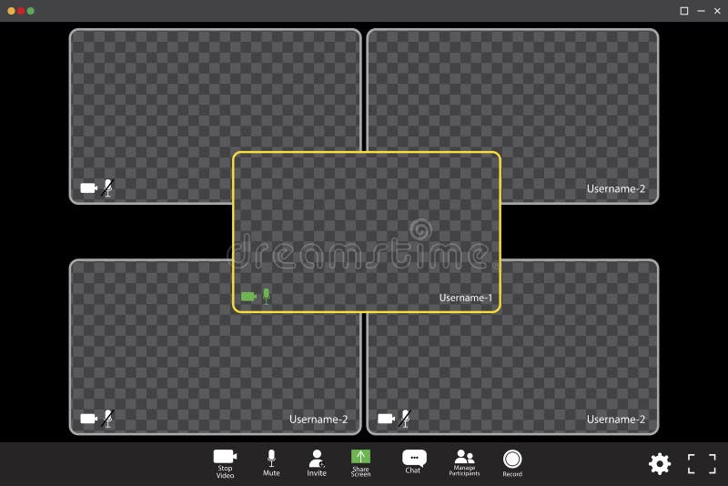 Digital User Interface. Modern Template with Zoom Conference. Online
