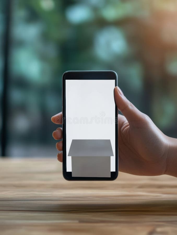Digital voting process shown on a smartphone held by a hand in a modern environment stock photos