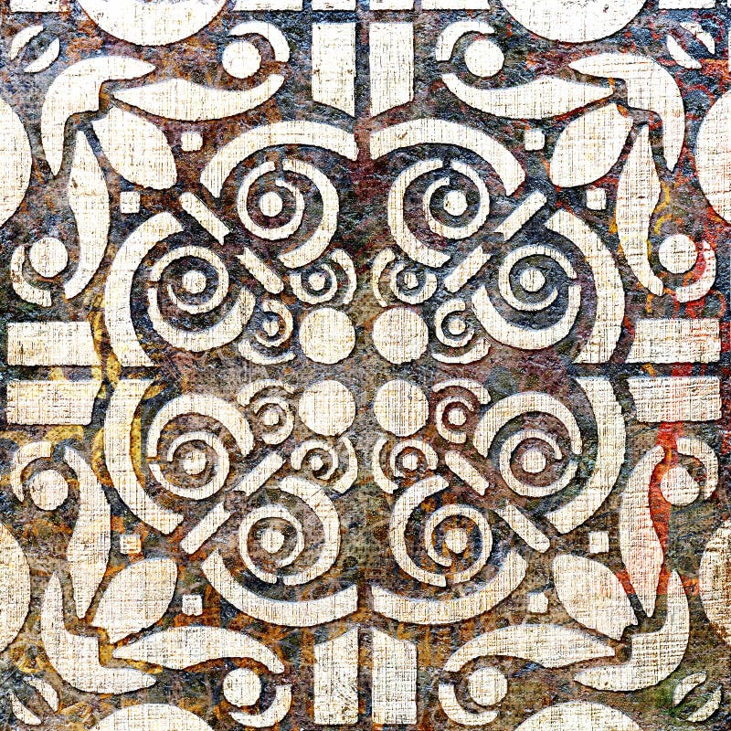 Digital Wall Tiles and Background Vintage Wallpaper Gometical Design