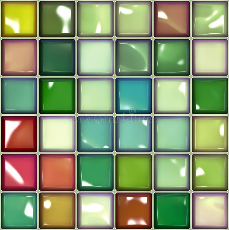 Round Digital Wall Tiles Decor Design Stock Illustration Illustration