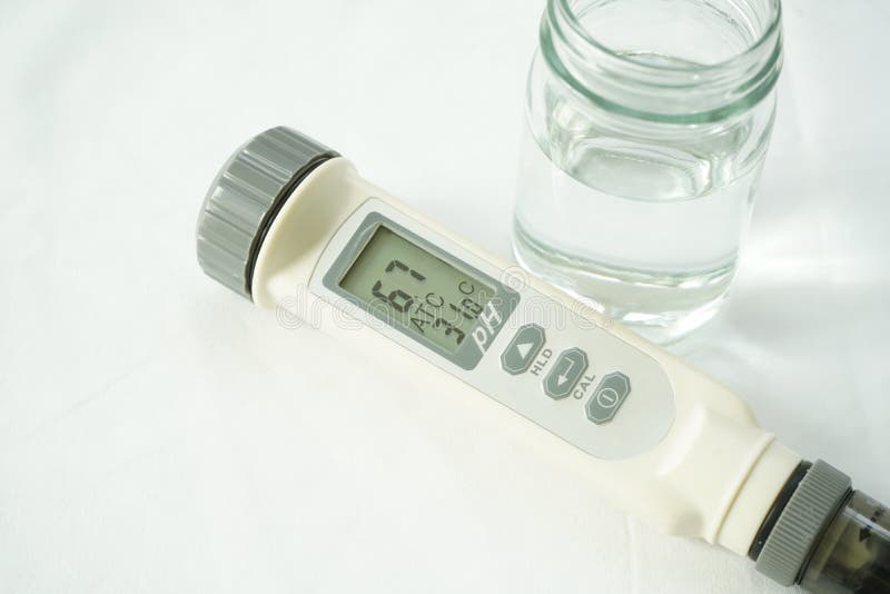 Digital waterproof with temp pocket tester,pH meter,chemistry equipment isolated on a white background