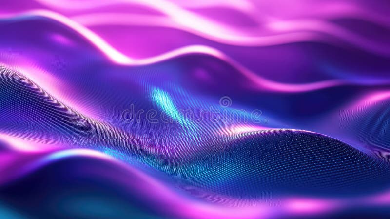 Flowing digital waves creating abstract neon background vector illustration