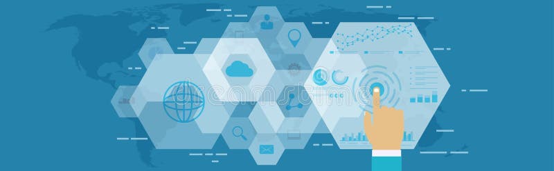 Digital web analytics. Business technology in digital space. royalty free illustration