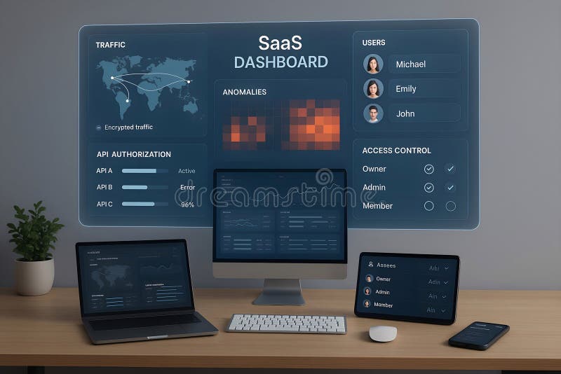 Digital Workplace Visualization a Modern Saas Dashboard Showcasing Real  Time Data Analytics and User Interface Design Across Stock Illustration -  Illustration of design, screen: 391719645