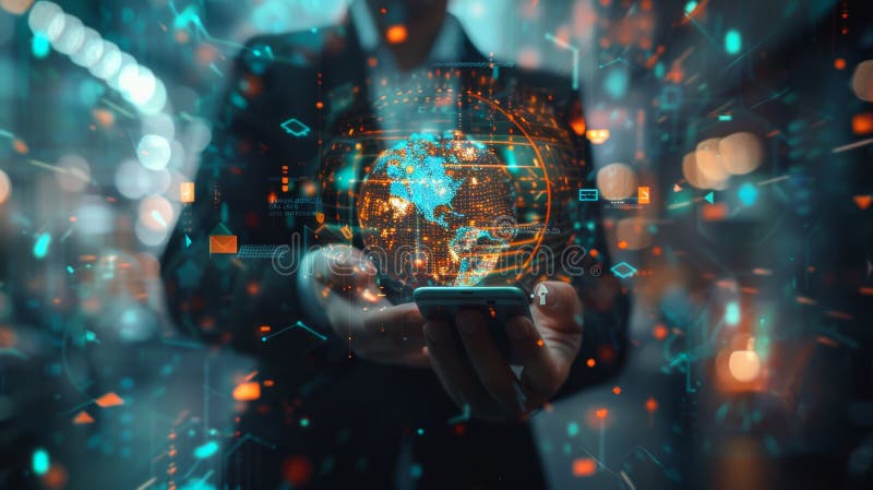 The digital world interaction. royalty free stock images.