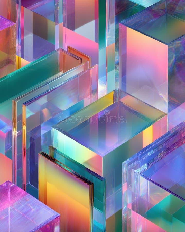 Digital Zettelkasten Haven A futuristic workspace encapsulated in crystalline shapes where holographic folders float stock images
