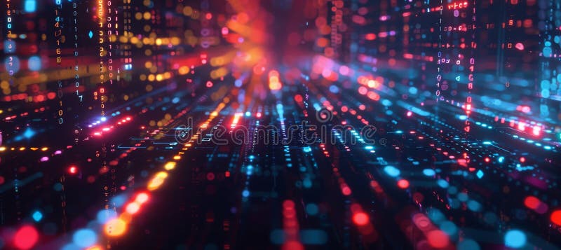 Digitala meddelanden som glöms i mörk cyberrymdskodning krypterade data i en mystisk digital värld vektor illustrationer