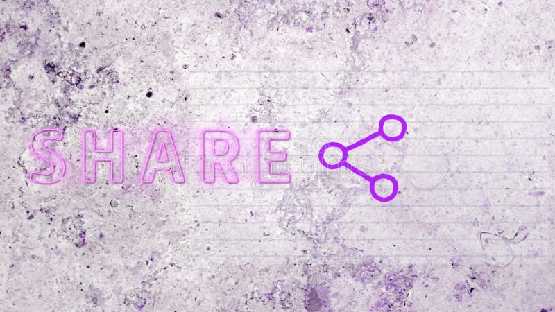 Digitale Animation von Share Text und Symbol gegen Grunge-Effekt auf grauem Hintergrund stock abbildung