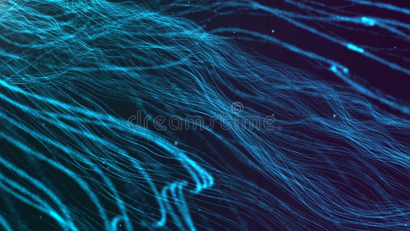 Digitale Partikel der neuen Designzusammenfassung bewegen Fluss und Punkte für Bewegungshintergrund wellenartig lizenzfreie abbildung