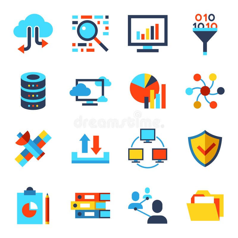 Digitale vector grote geplaatste gegevenspictogrammen stock illustratie Digitale vector grote geplaatste gegevenspictogrammen stock illustratie