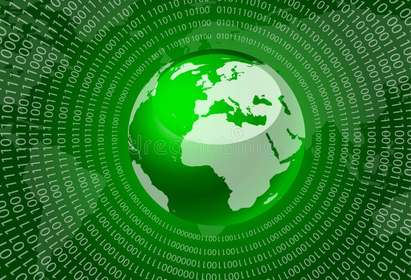 Illustration of digital world binary codes around. Illustration of digital world binary codes around.