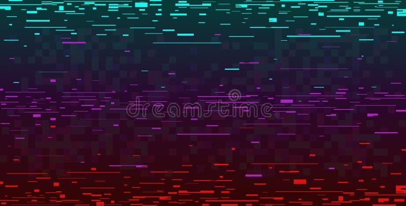 Digitaler Hintergrund. Störungen des Bildschirms kaputte Pixel Cyberpunk-Hacker greifen Computerfehler-Rauschen des 80er-Fernseher stock abbildung