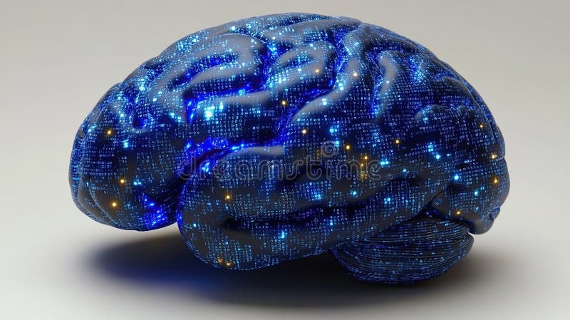 Digitales Gehirnneuronales Datenverarbeitungskonzept. Digitales Gehirnneuronales Netzwerk ai data processing illumined technology concept verblüffend background generative ai
