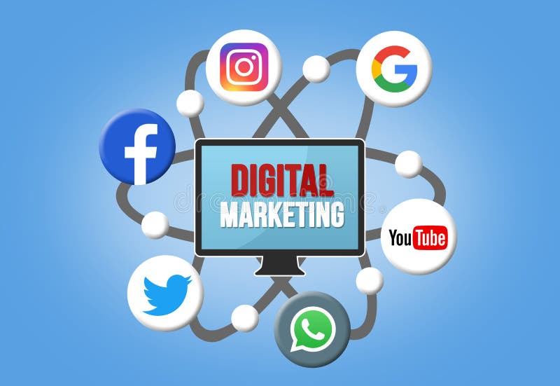 Digitales Marketing - Instagramm Facebook Twitter Google Whatsapp Youtube