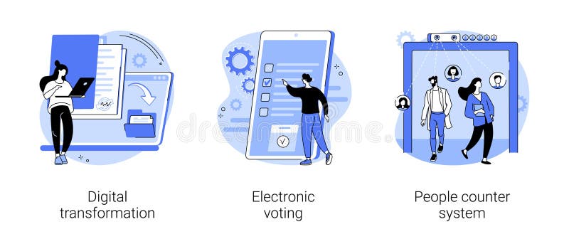 Digitalisierung abstrakte Konzept-Vektor-Illustrationen. lizenzfreie abbildung