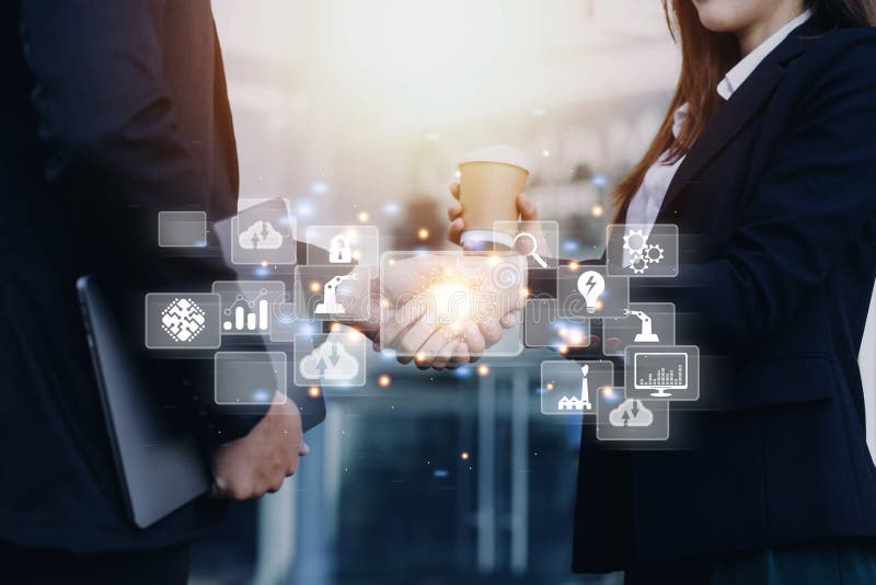 Digitalisierung und Digitalisierung von Geschäftsprozessen und Datenoptimierung und -automatisierung lizenzfreie stockfotografie