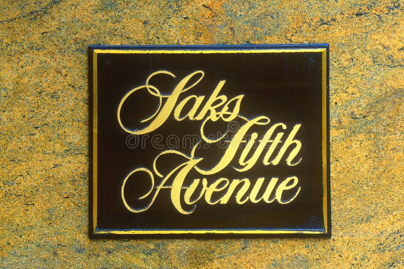 Digitally altered image of Saks Fifth Avenue sign stock photo