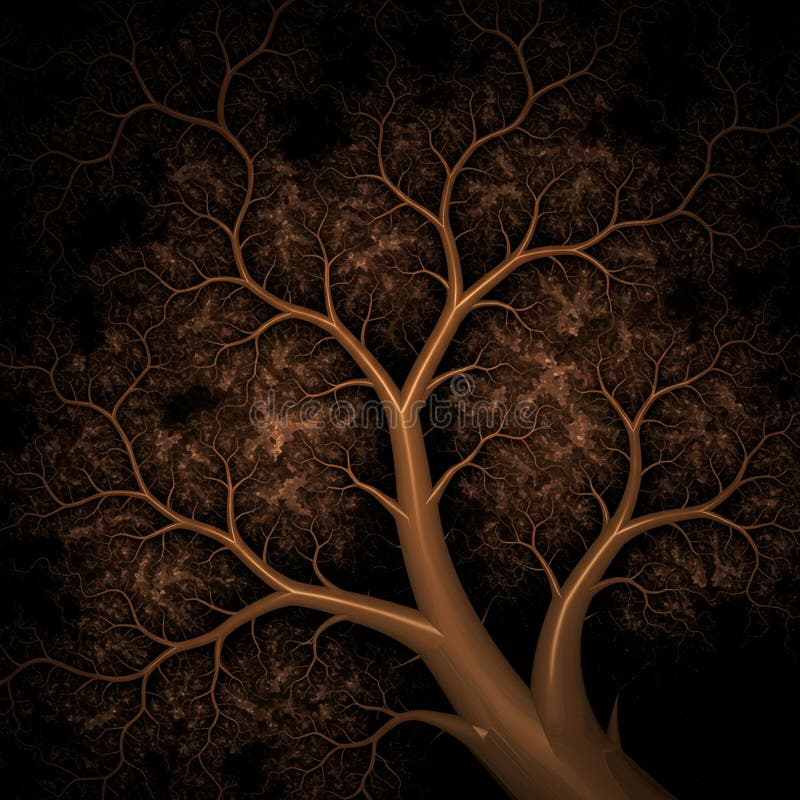A digitally created image displays an intricate, tree-like structure against a dark vector illustration