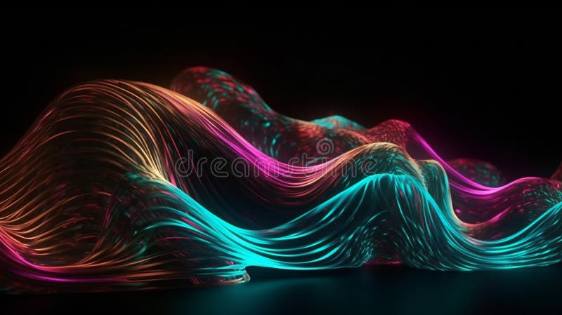 Un val de lumină creat digital pe un fond întunecat. ai generativ. creat cu ajutorul tehnologiei generative.