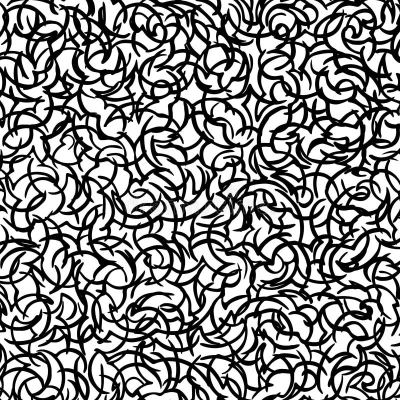 Freehand paths, curving marker lines based modern, solid black marks texture stock illustration