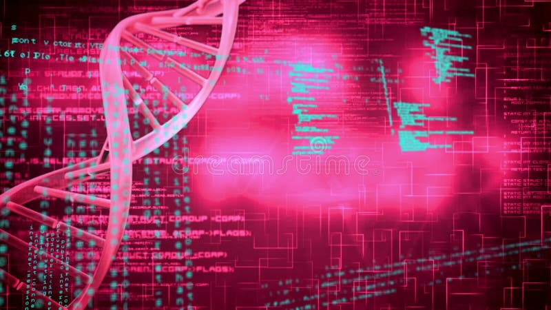 DNA double helix and digital codes stock illustration