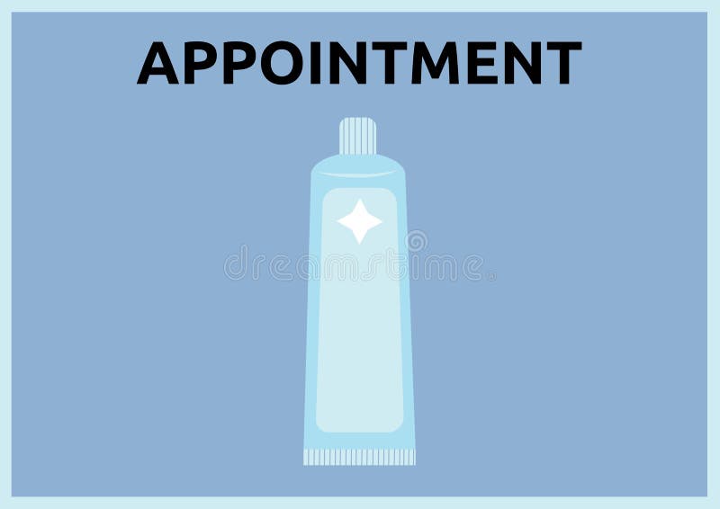 Digitally generated image of appointment text with toothpaste icon against blue background royalty free illustration