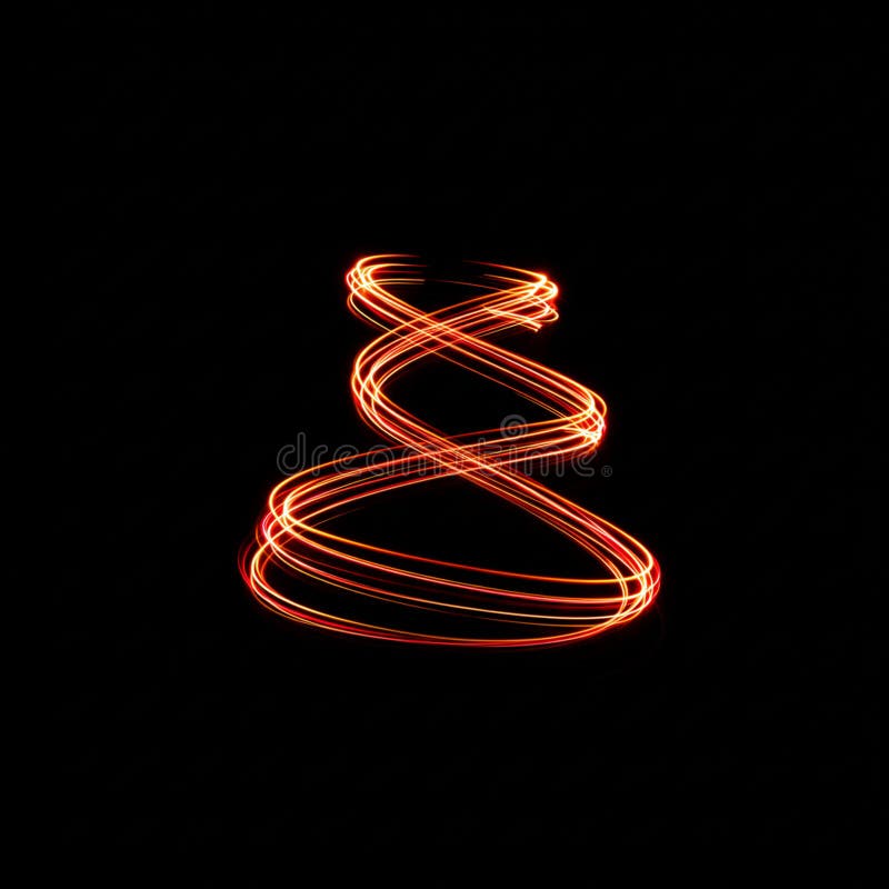 A digitally generated image features a swirling, spiral light pattern against a dark vector illustration