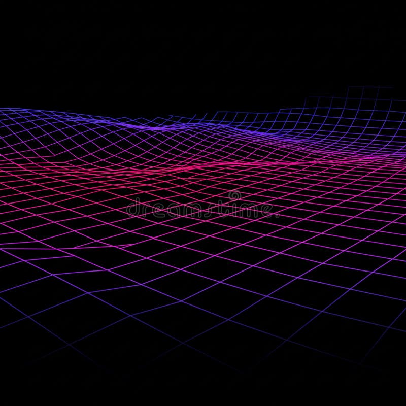 A digitally generated image featuring a grid pattern on a dark background. The grid vector illustration