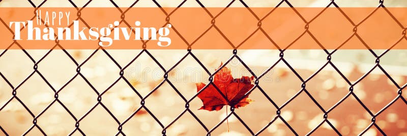 Composite image of digitally generated image of happy thanksgiving text stock illustration