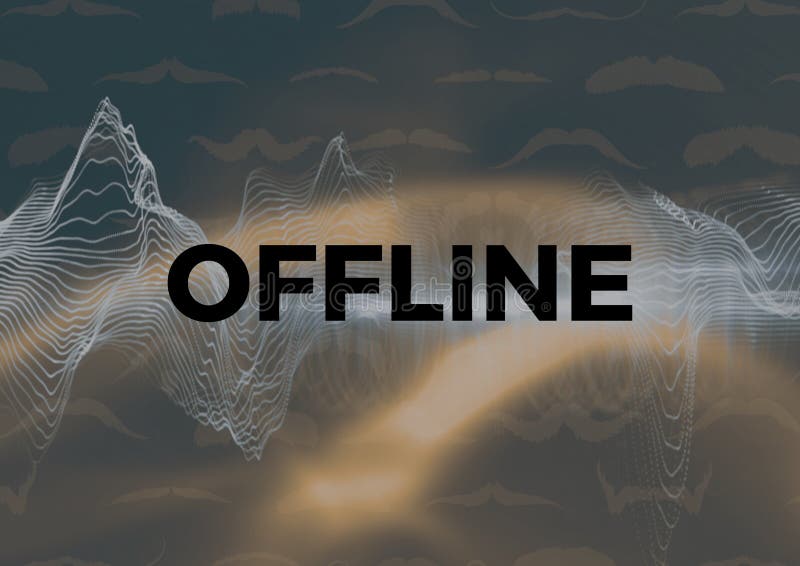 Digitally generated image of offline text against digital waves on grey background royalty free illustration
