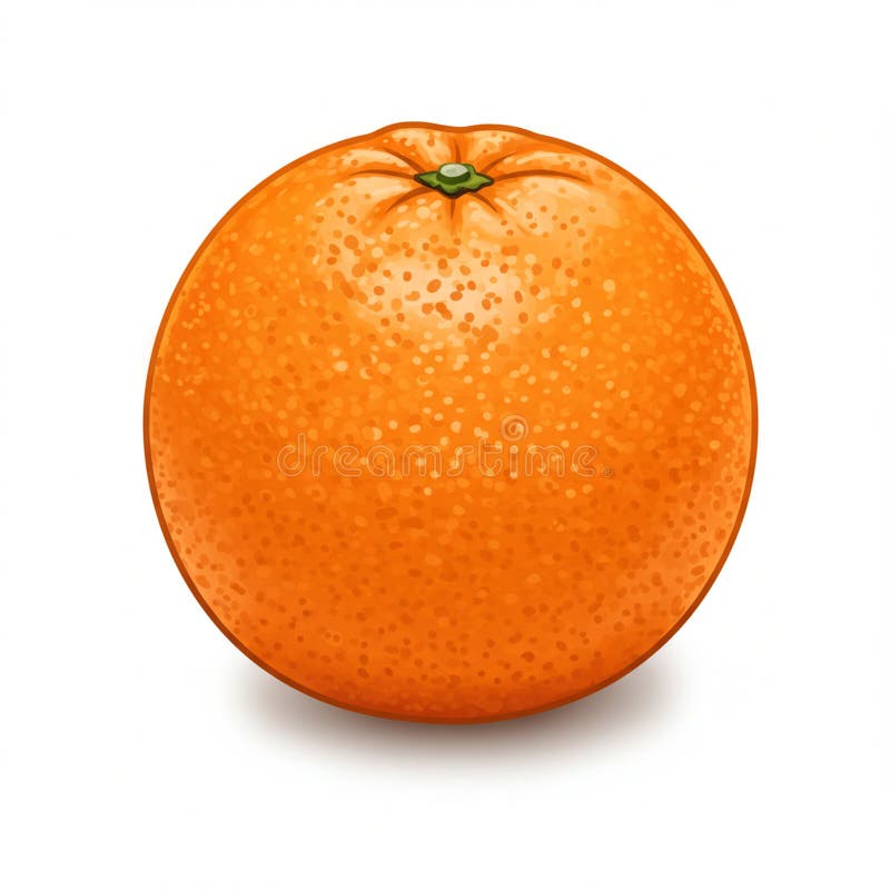 A digitally generated image of an orange against a white background. The orange is royalty free illustration