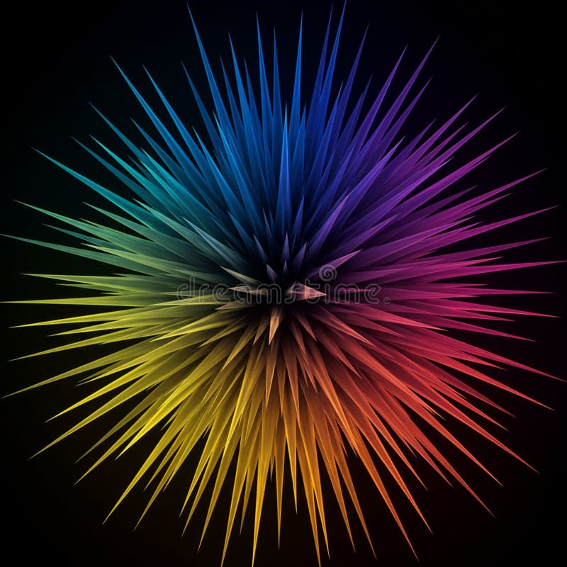 A digitally generated image showcasing a spiky, three-dimensional geometric shape royalty free illustration