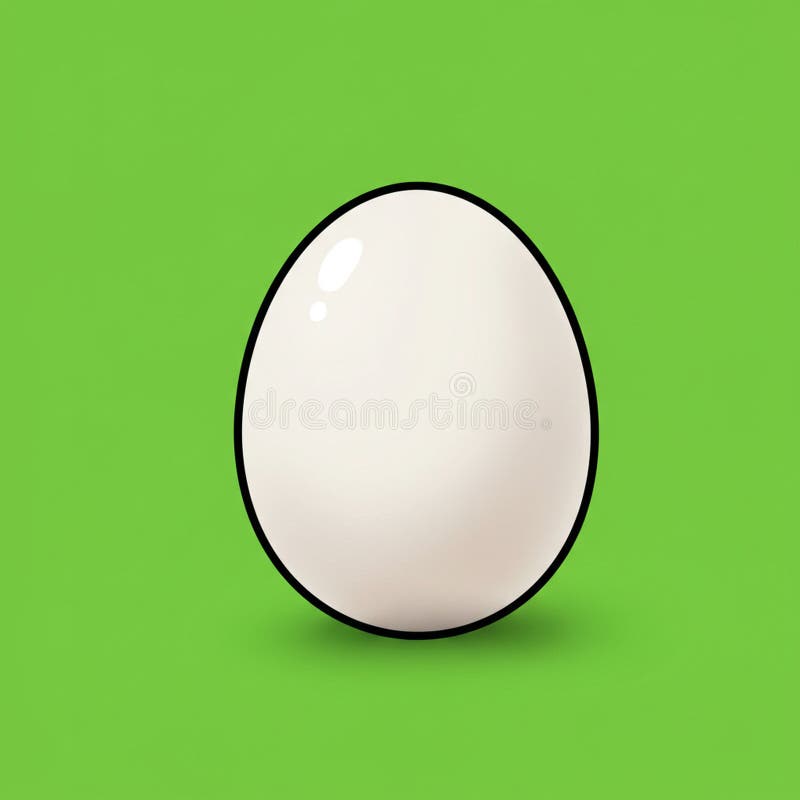A digitally generated image of a simple egg with a smooth, white surface and a glossy stock illustration