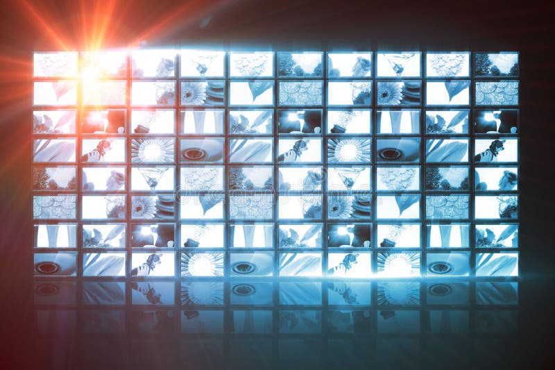 Digitally generated image of television screens stock illustration