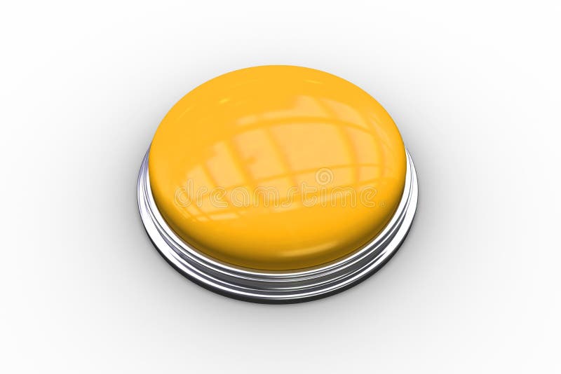Digitally Generated Shiny Yellow Push Button Stock Illustration