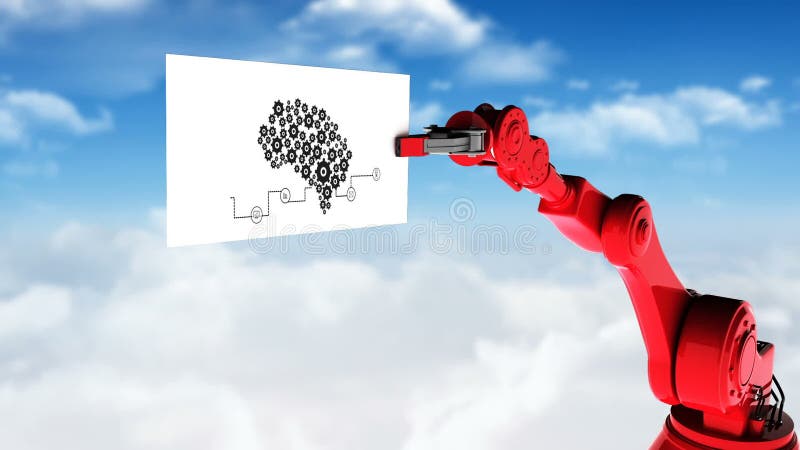 Video generat digital al cardului robotic cu braț robotic stock illustration