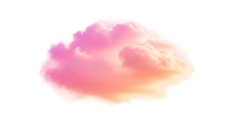 A digitally rendered cloud with a soft gradient of pink and orange hues. The cloud royalty free illustration
